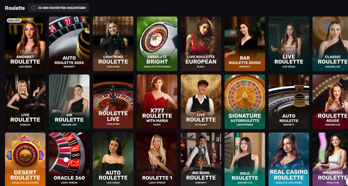 Amonbet Roulette – Live Casino Tische mit Evolution Gaming